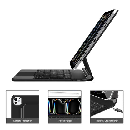 Capa com Teclado para Apple iPad Pro 11 (2025) / (2024), Tech-Protect, SmartCase Magnética, Preta