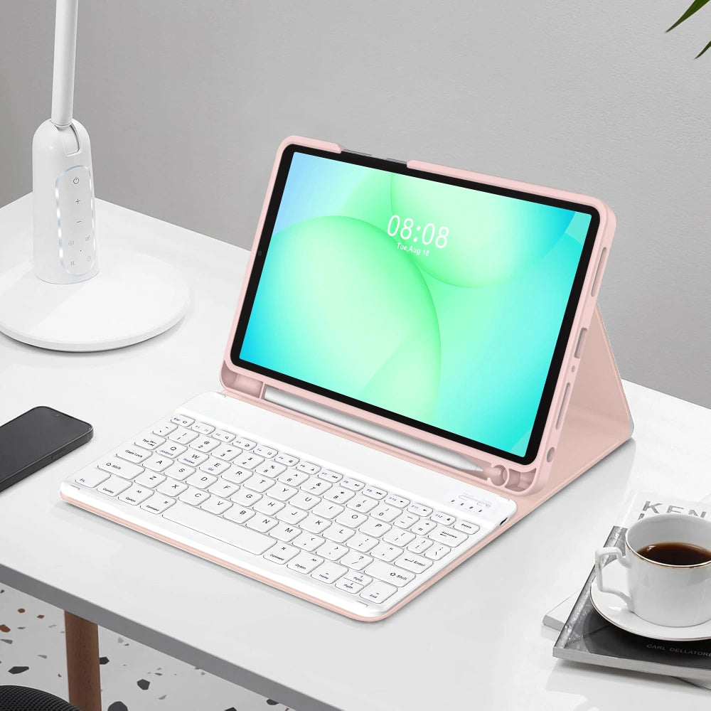 Capa com Teclado para Samsung Galaxy Tab A11+ / Tab A9+, Tech-Protect, SC PEN, Rosa