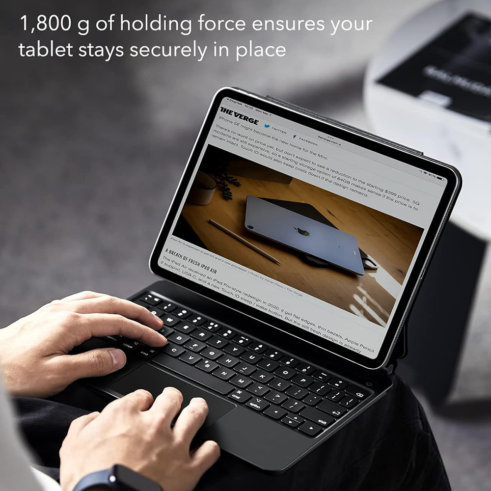 Capa com Teclado para Apple iPad (2025) / (2022), ESR, Rebound, Preta, Recondicionada