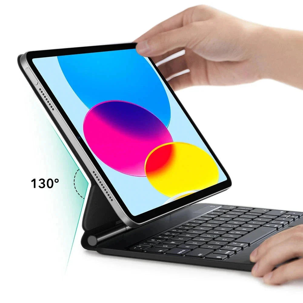 Capa com Teclado para Apple iPad (2025) / (2022), ESR, Rebound, Cinza