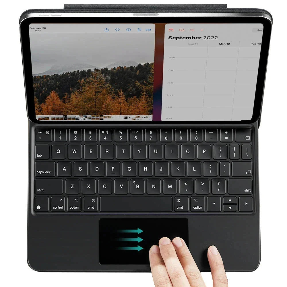 Capa com Teclado para Apple iPad (2025) / (2022), ESR, Rebound, Cinza