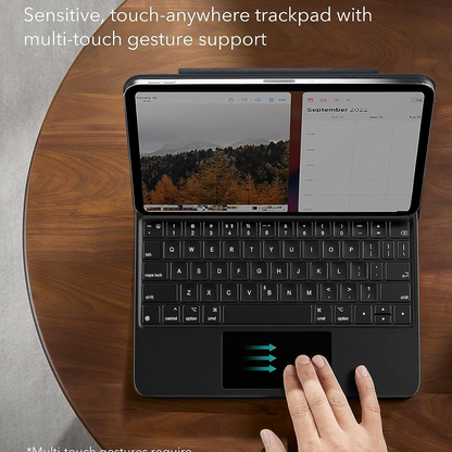 Capa com Teclado para Apple iPad (2025) / (2022), ESR, Rebound, Preta, Recondicionada