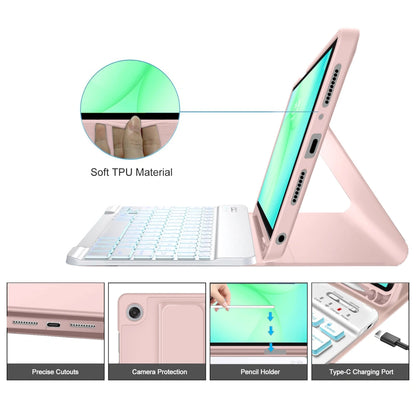 Capa com Teclado para Samsung Galaxy Tab A11+ / Tab A9+, Tech-Protect, SC PEN, Rosa