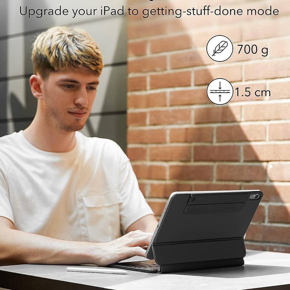 Capa com Teclado para Apple iPad (2025) / (2022), ESR, Rebound, Preta, Recondicionada