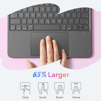Capa com Teclado para Apple iPad (2025) / (2022), ESR, Flex, Cinza