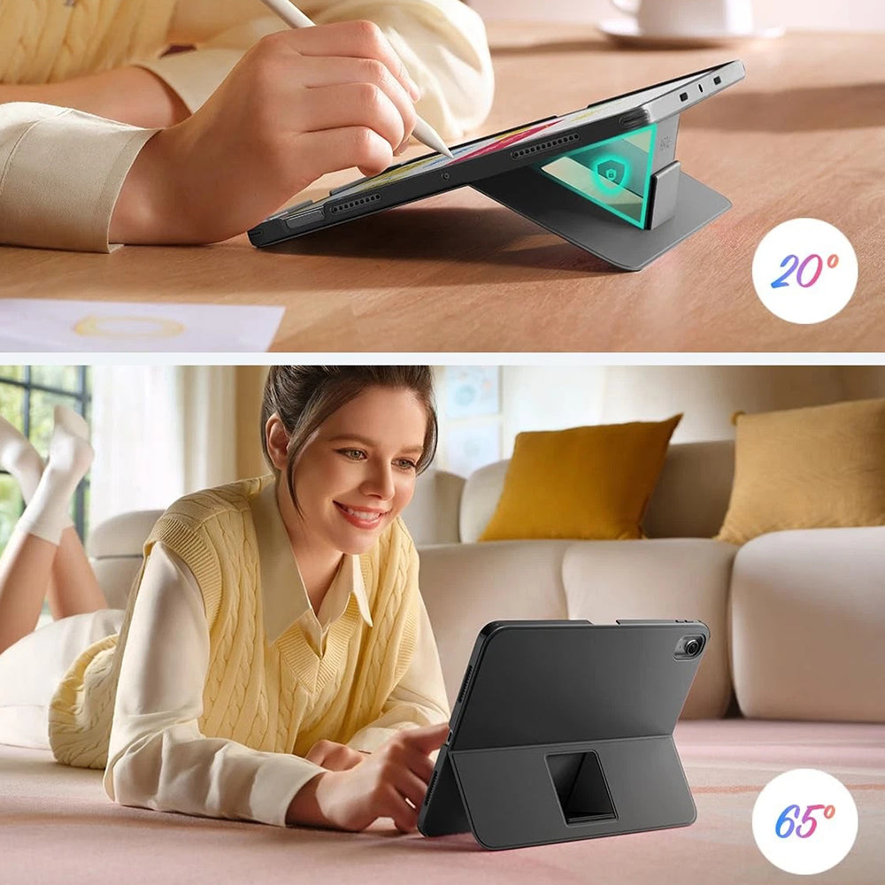 Capa com Teclado para Apple iPad (2025) / (2022), ESR, Flex, Cinza