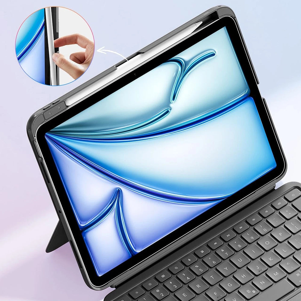 Capa com Teclado para Apple iPad (2025) / (2022), ESR, Flex, Cinza