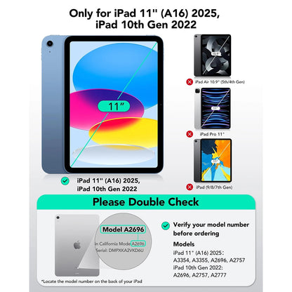 Capa com Teclado para Apple iPad (2025) / (2022), ESR, Flex, Cinza