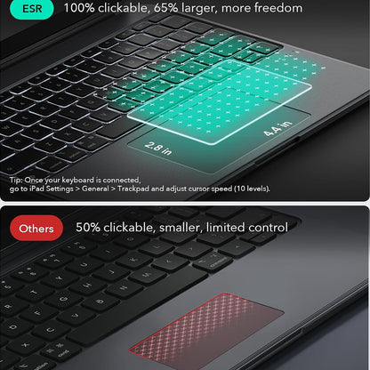 Capa com Teclado para Apple iPad (2025) / (2022), ESR, Shift, Cinza