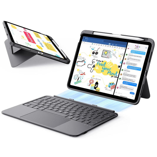 Capa com Teclado para Apple iPad Air 11 (2026) / iPad Air 11 (2025) / Air 11 (2024) / Air (2022) / Air (2020), ESR, Flex, Cinzento