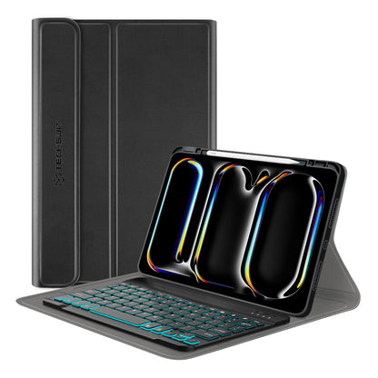 Capa com Teclado para Apple iPad Pro 11 (2024), Techsuit, CozyTab, Preta