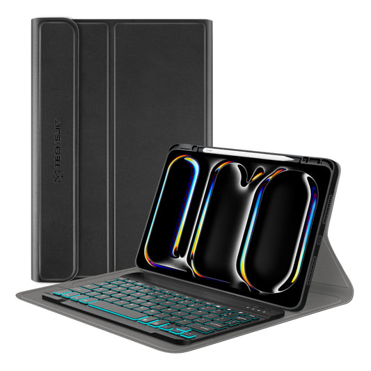 Capa com Teclado para Apple iPad Pro 11 (2024), Techsuit, CozyTab, Preta