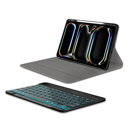 Capa com Teclado para Apple iPad Pro 11 (2024), Techsuit, CozyTab, Preta