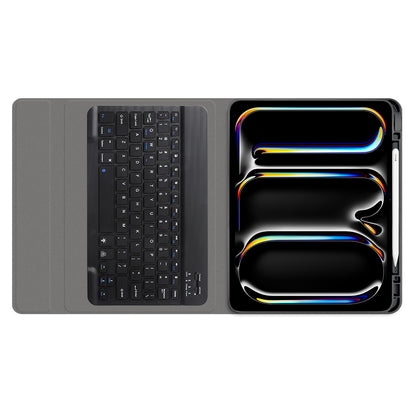 Capa com Teclado para Apple iPad Pro 11 (2024), Techsuit, CozyTab, Preta