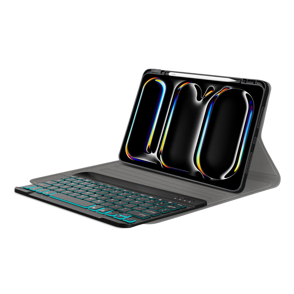 Capa com Teclado para Apple iPad Pro 11 (2024), Techsuit, CozyTab, Preta
