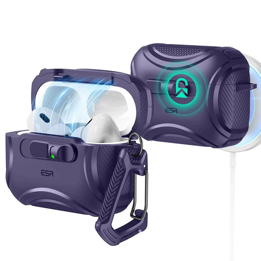 Capa ESR Cyber FlickLock para Apple AirPods Pro 3, Roxo
