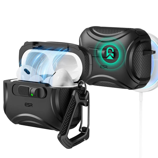 Capa ESR Cyber FlickLock para Apple AirPods Pro 3, Preta