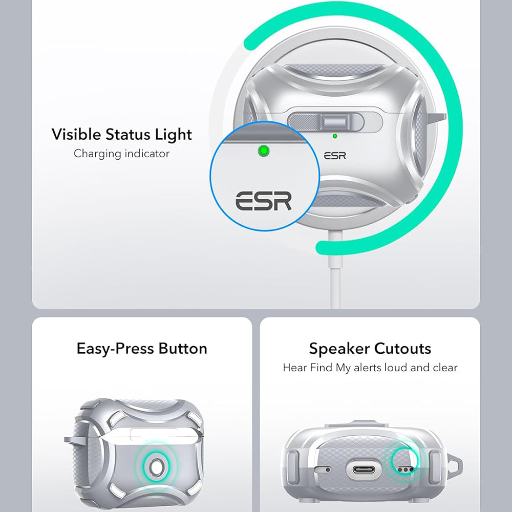 Capa ESR Cyber para Apple AirPods Pro Series, Cinzento
