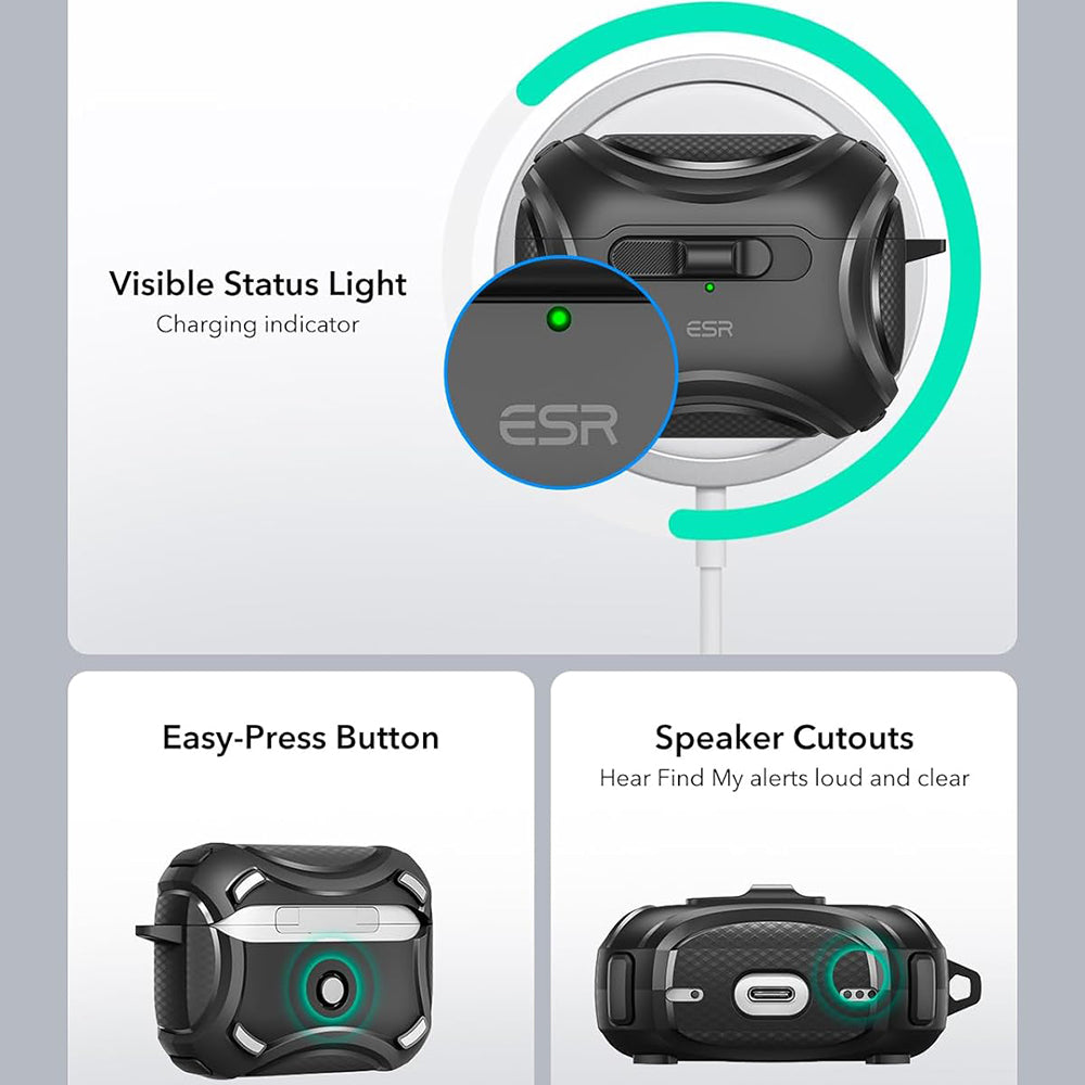 Capa ESR Cyber para Apple AirPods Pro Series, Preta
