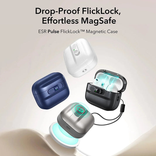 Capa ESR Pulse Magnetic FlickLock para Apple AirPods Pro 3, Azul-marinho