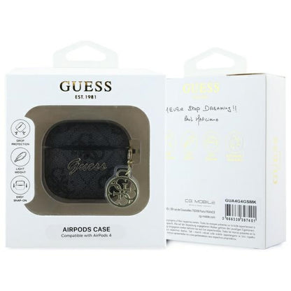 Capa Guess 4G Charm para Apple AirPods 4, Preta
