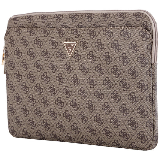 Capa Guess 4G Triangle Logo para Laptop 14 polegadas, Castanho