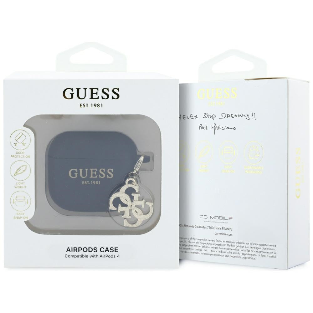 Capa Guess W/4G Charm para Apple AirPods 4, Preta