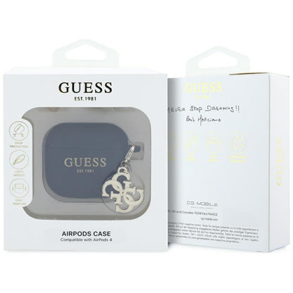 Capa Guess W/4G Charm para Apple AirPods 4, Preta