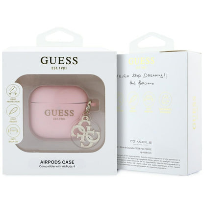 Capa Guess W/4G Charm para Apple AirPods 4, Rosa