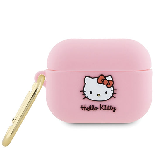 Capa Hello Kitty 3D Kitty Head para Apple AirPods Pro 2, Rosa