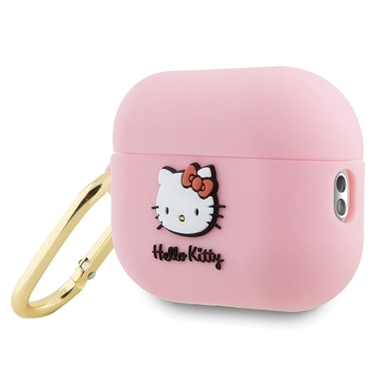 Capa Hello Kitty 3D Kitty Head para Apple AirPods Pro 2, Rosa