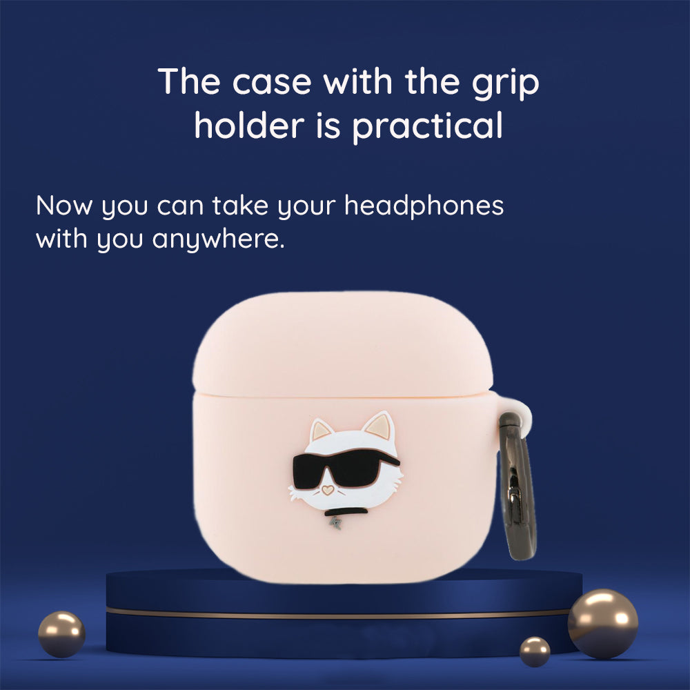 Capa Karl Lagerfeld 3D Karl & Choupette's Heads para Apple AirPods 4, Preta