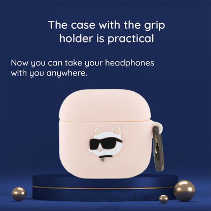 Capa Karl Lagerfeld 3D Karl & Choupette's Heads para Apple AirPods 4, Preta