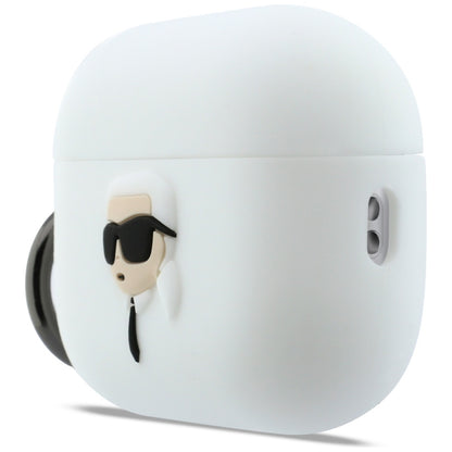 Karl Lagerfeld 3D Karl's Head Case for Apple AirPods Pro 3, White
