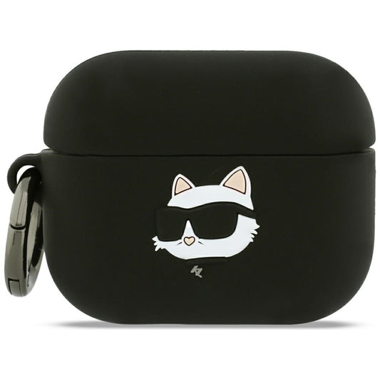 Karl Lagerfeld Silicone Choupette's Head 3D Case for Apple AirPods Pro 3, Black