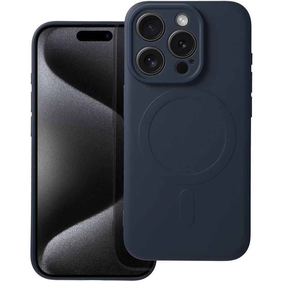 MagSafe Case for Apple iPhone 15 Pro Max, OEM, Silicone Mag, Navy Blue