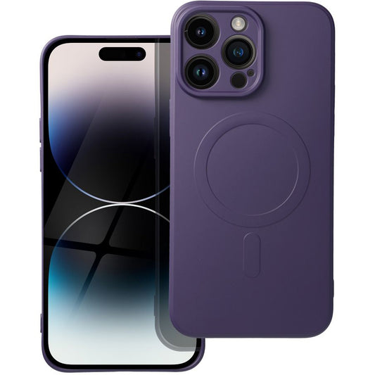 Capa MagSafe para Apple iPhone 14 Pro Max, OEM, Silicone Mag, Roxo
