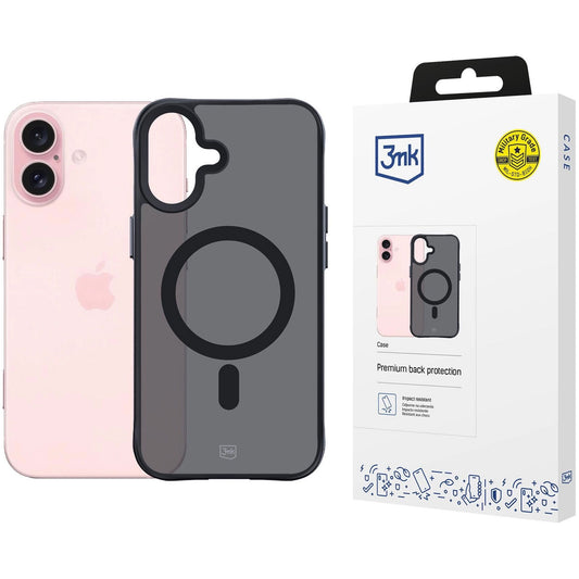 Capa MagSafe para Apple iPhone 16, 3MK, Smoke MagCase, Preta