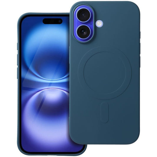 Capa MagSafe para Apple iPhone 16, OEM, Silicone Mag (Buraco Grande), Azul