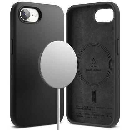 Capa MagSafe para Apple iPhone 16e, Ringke, Silicone Magnético, Preta