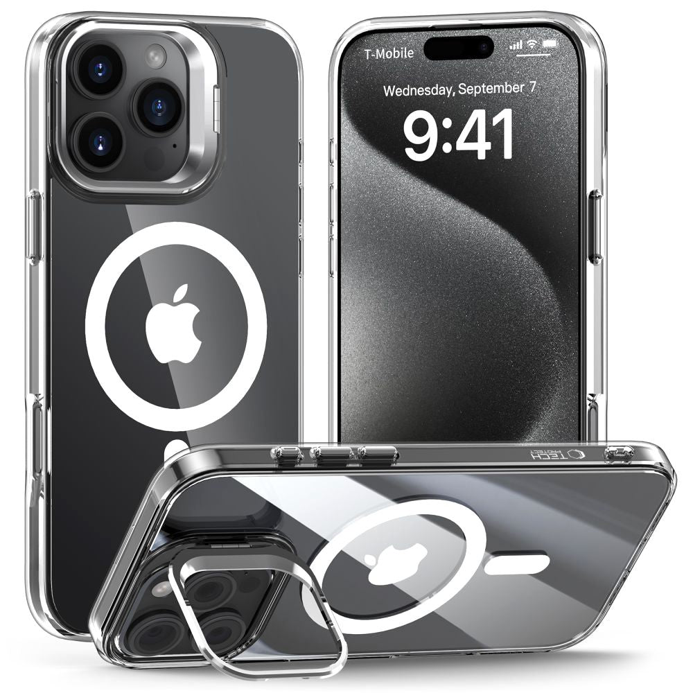 Husa MagSafe pentru Apple iPhone 16 Pro, Tech-Protect, Magstand, Transparenta