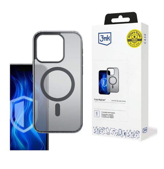 Capa MagSafe para Apple iPhone 16 Pro Max, 3MK, Frosty MagCase, Preta