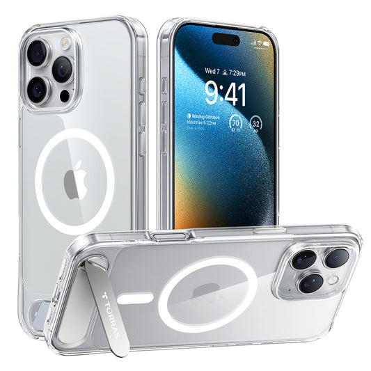 Capa MagSafe para Apple iPhone 16 Pro, Torras, Pstand, Transparente