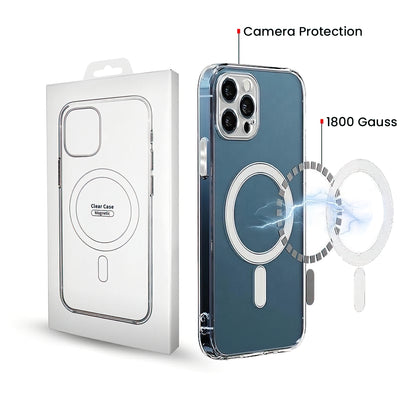 Capa MagSafe para Apple iPhone 16 Pro, OEM, Transparente com Proteção para Câmara, Transparente