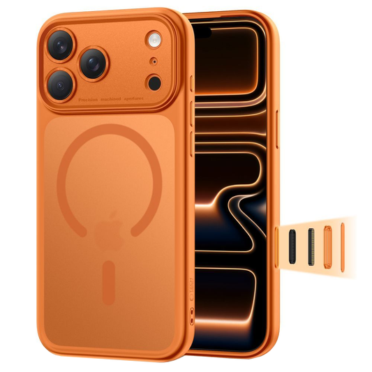 Capa MagSafe para Apple iPhone 17 Pro, Tech-Protect, MagPeak, Laranja Mate