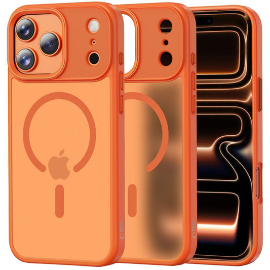 Capa MagSafe para Apple iPhone 17 Pro Max, Tech-Protect, Magmat, Laranja Fosco