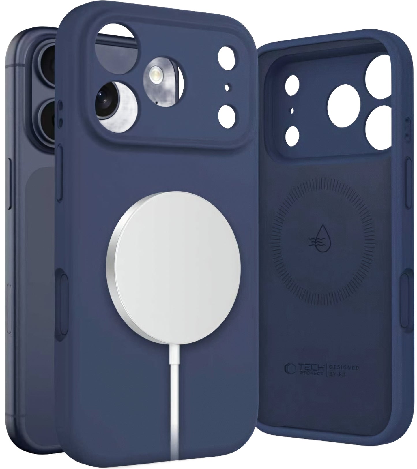 Capa MagSafe para Apple iPhone 17 Pro, Tech-Protect, Silicone, Azul-marinho