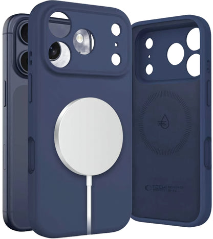 Capa MagSafe para Apple iPhone 17 Pro, Tech-Protect, Silicone, Azul-marinho