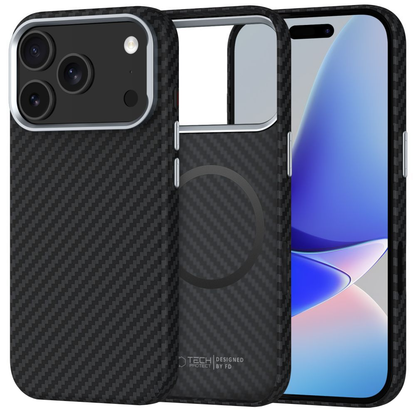 Capa MagSafe para Apple iPhone 17 Pro, Tech-Protect, Ion Carbon, Preta