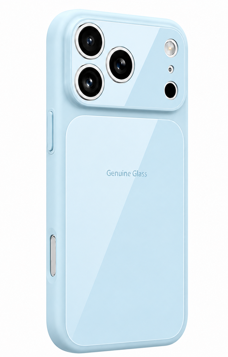 Capa MagSafe para Apple iPhone 16, OEM, Vidro Autêntico, Azul